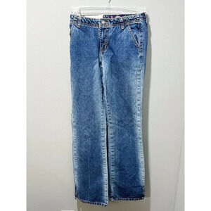 Vintage Bongo Women’s Jeans Blue Bootcut Sandblast Sz 1 26x31